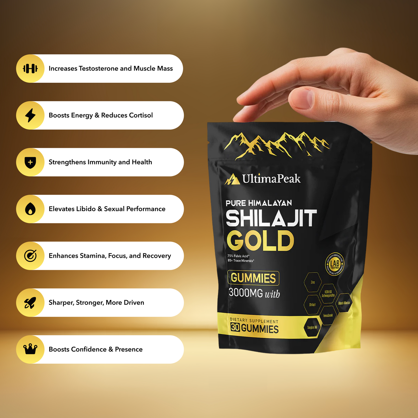 ULTIMAPEAK™ Pure Shilajit Gummies – Now 6-in-1 Support